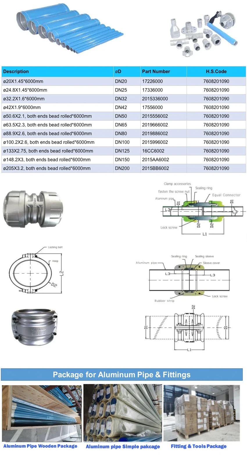 Quick-Pipe Compressed Air Pipe DN 20 ~ DN 200 OEM Customizing Compressor Part Pipe